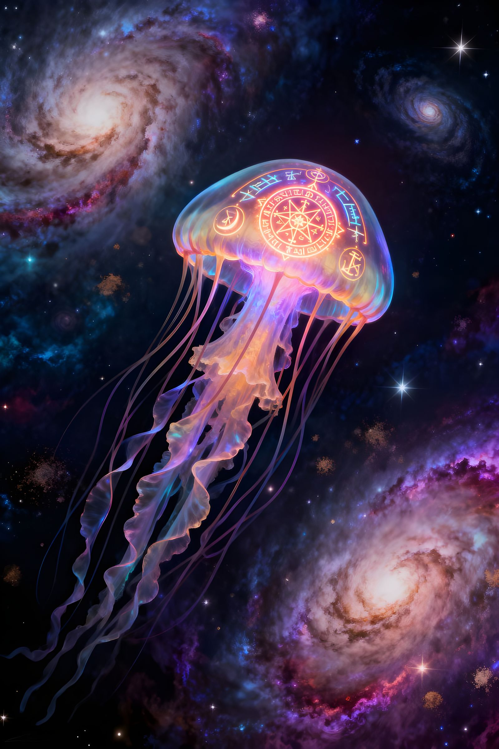 Cosmic Jellyfish Among Psychedelic Galaxies