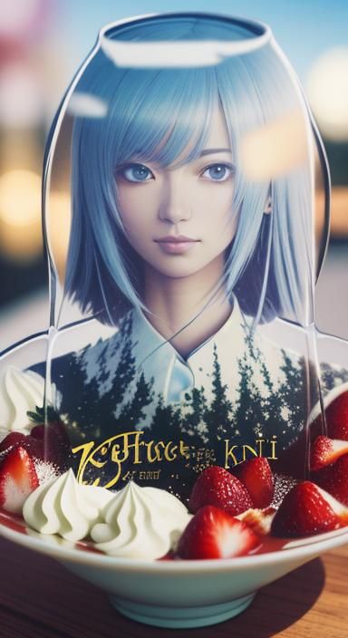 Double Exposure Dessert Postcard: Anime-Inspired Photography