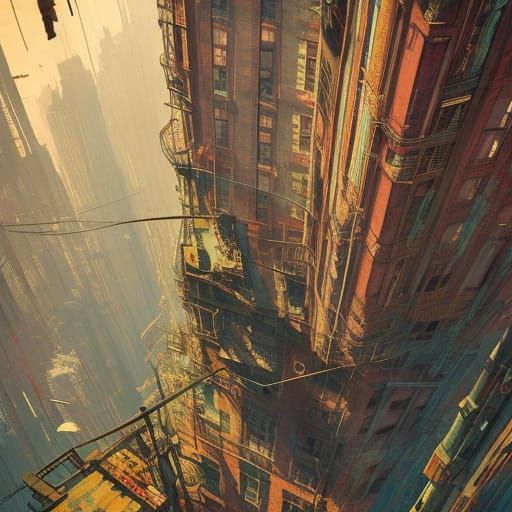 Rococopunk Penthouse Interior with Artist, Close-Up