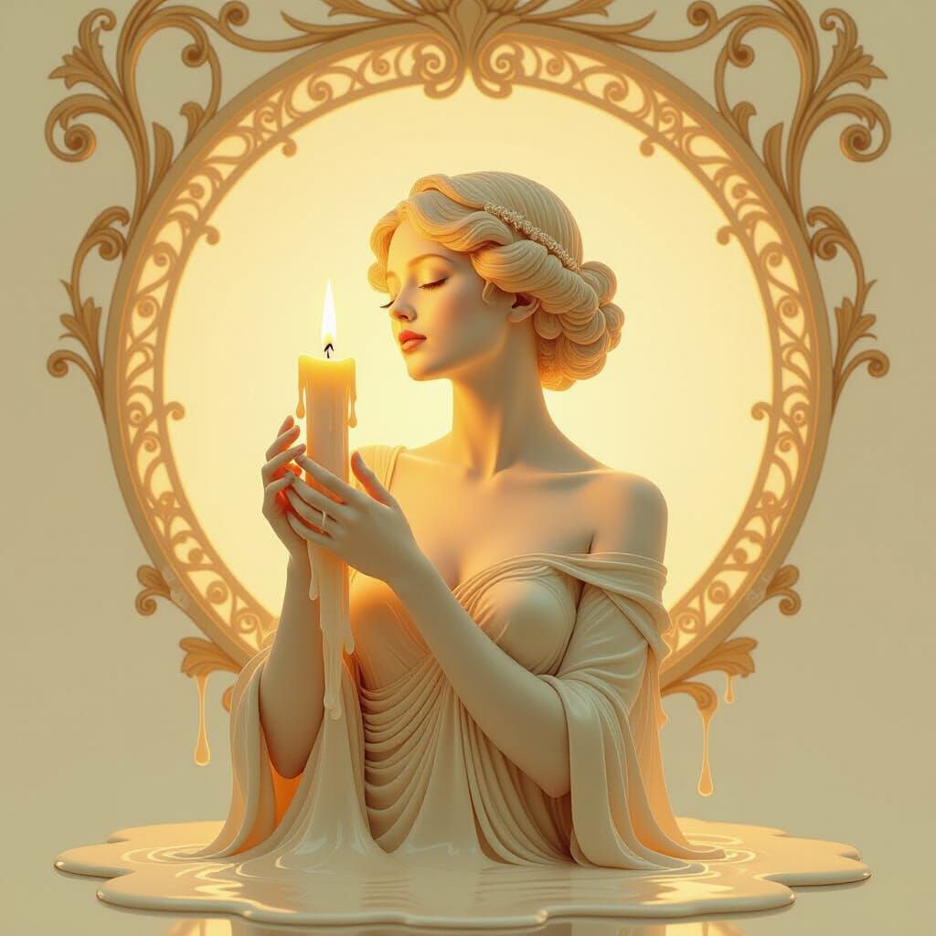 Surreal Melting Female Candlestick