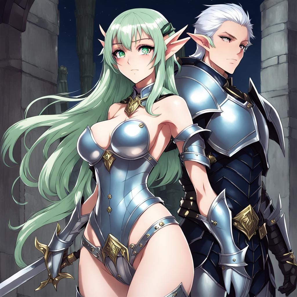 Anime Elf Woman Confrontation Scene