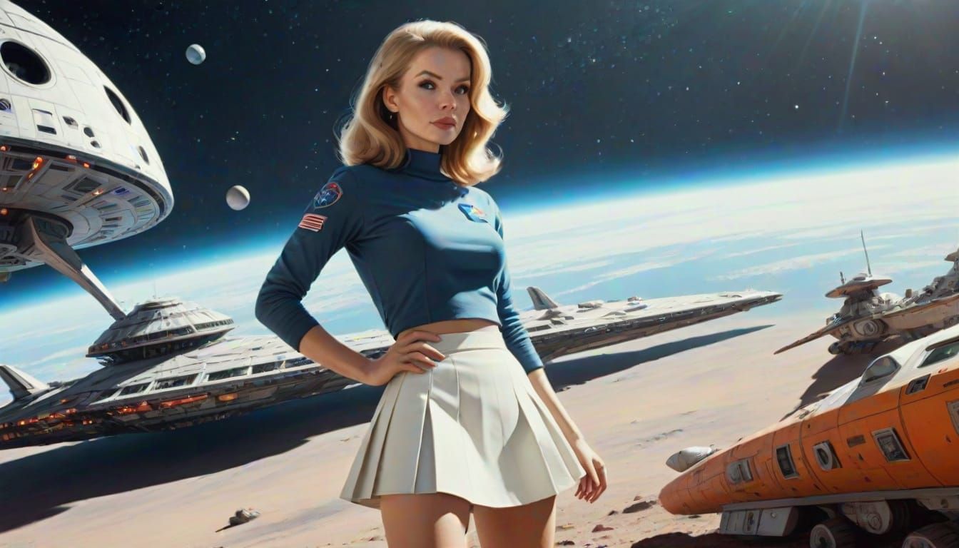 Galactic Goddess in Retro Sci-Fi Chic