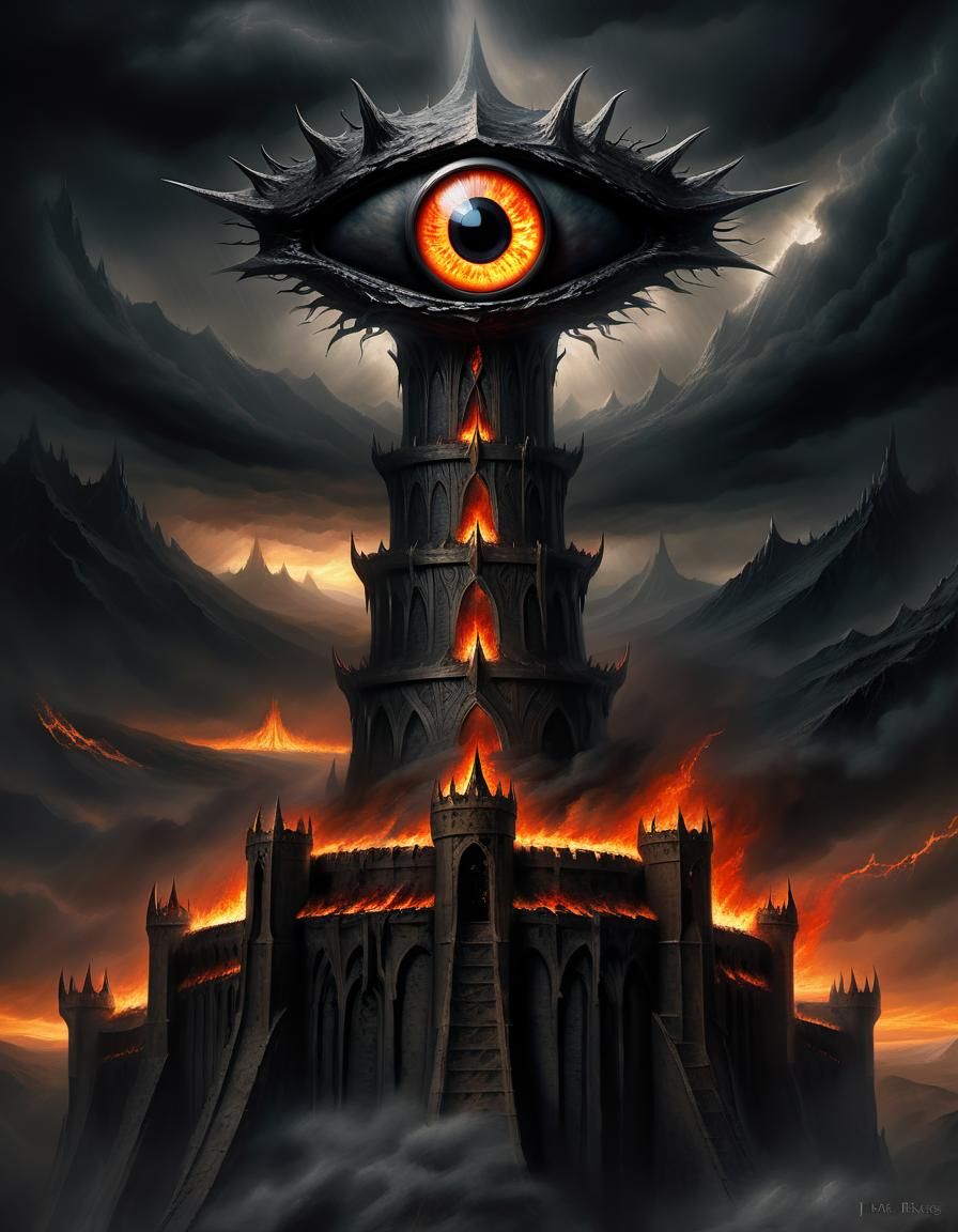 Flaming Googly Eye on Sauron's Tower
