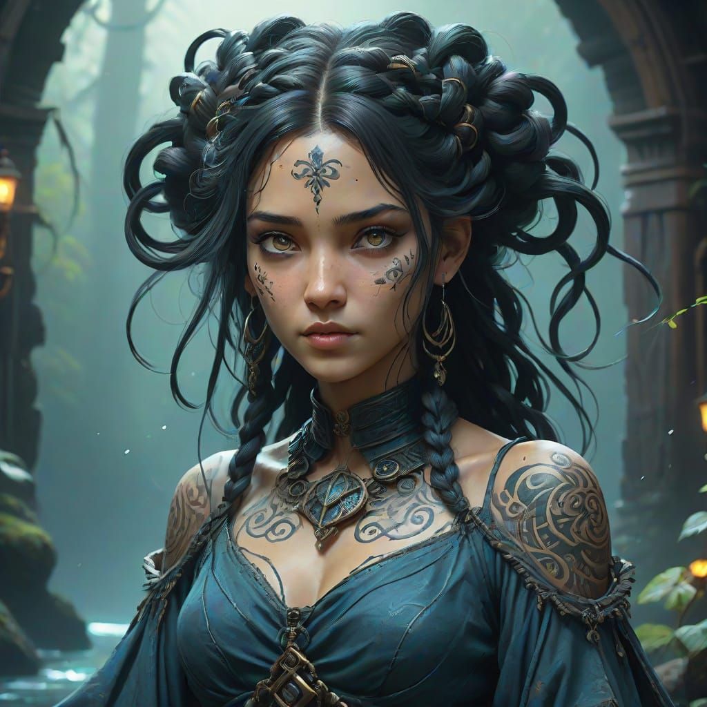 Ink Sorceress in Whispers of Ancient Lore