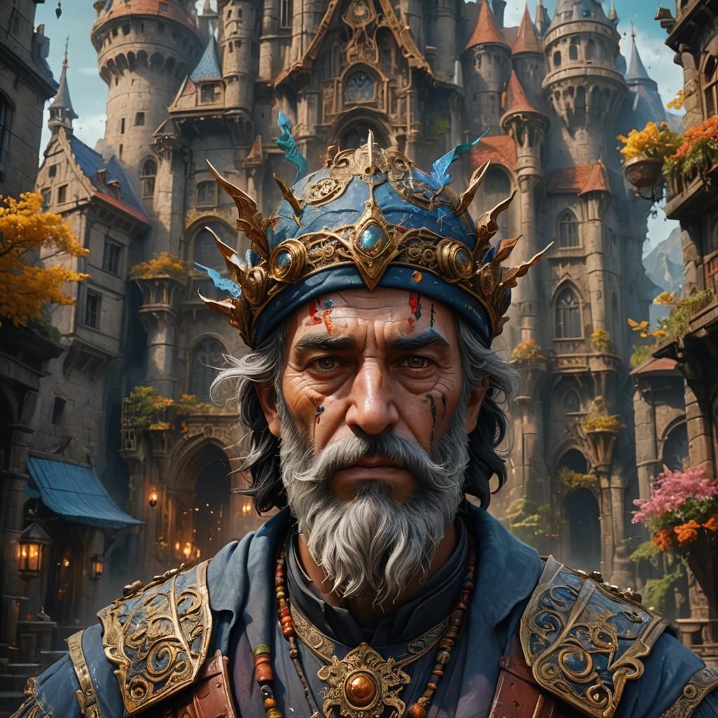 Detailed Portrait of a Painter in Fantasy Style