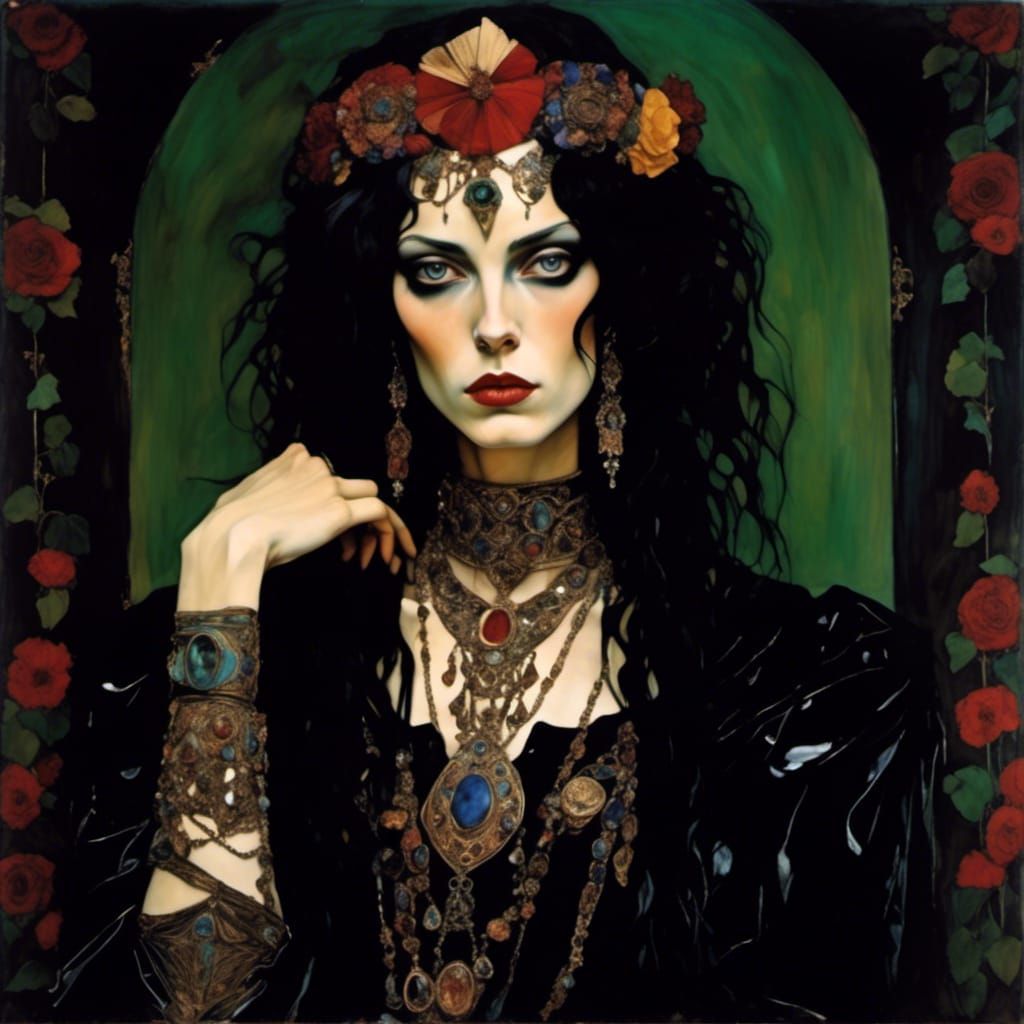 Gothic Bohemian Princess Inspired by Botticelli and Sargent