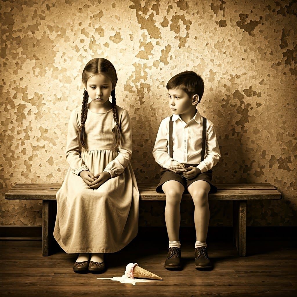 Whimsical Children's Moment in Warm Vintage Hues