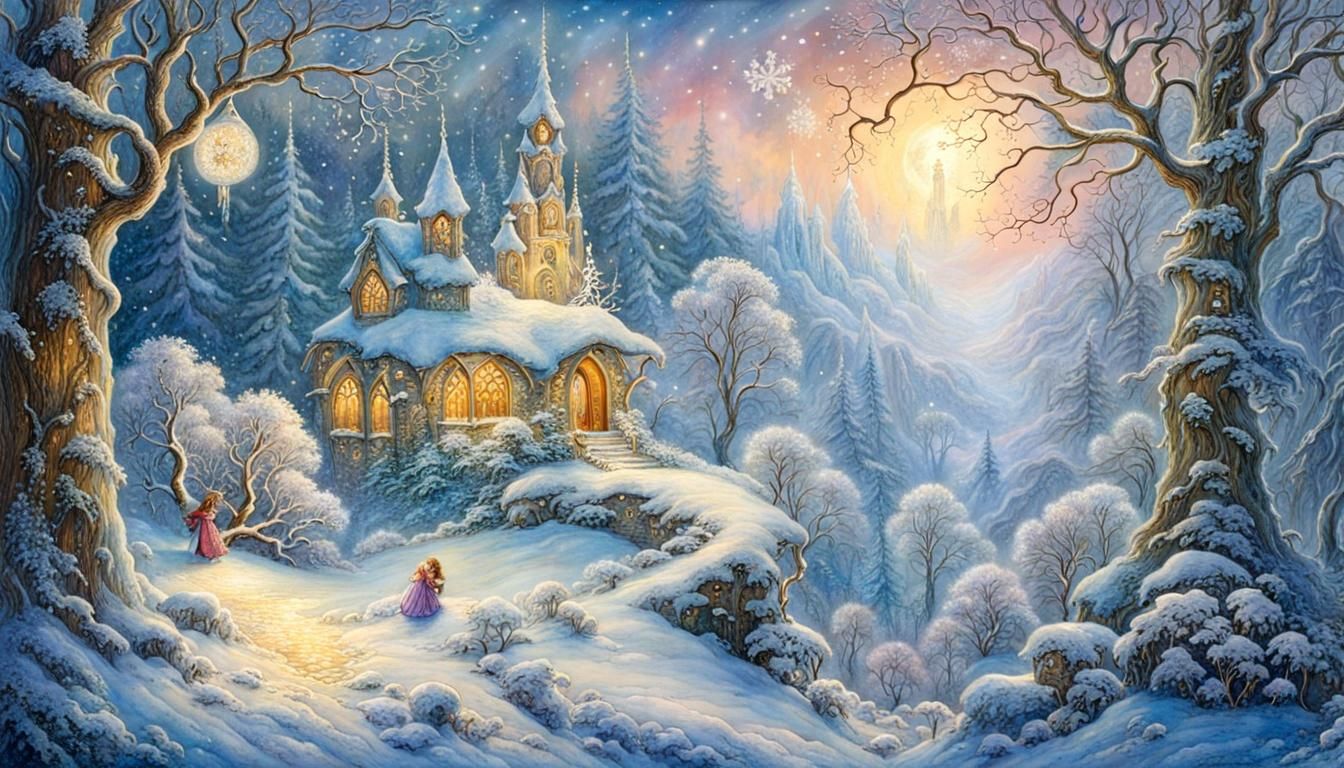 Enchanted Winter Wonderland with Majestic Fairies