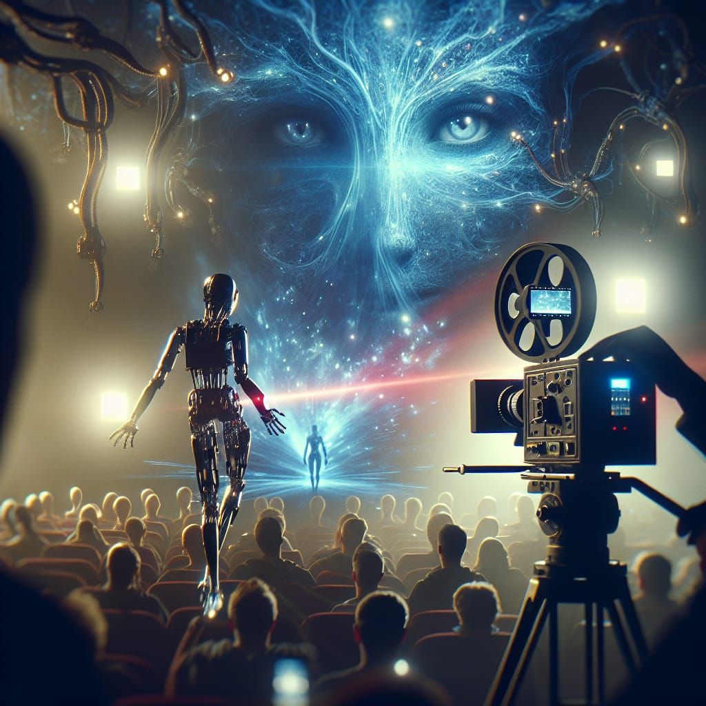 Spectacular AI Future in Vintage Film Style