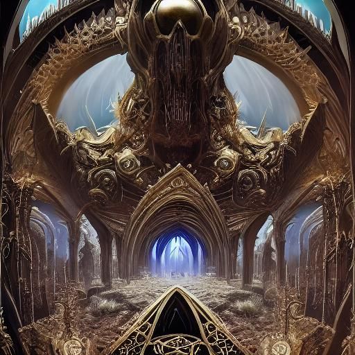 Gothic Horror Scene with Intricate Details