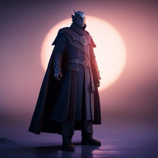 Dragon Masked Figure in Cinematic 3D Render