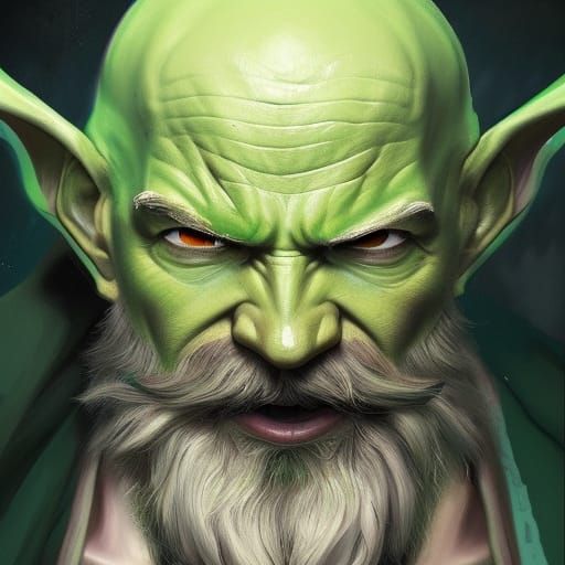 Piccolo Portrait in Hyperdetailed Concept Art Style