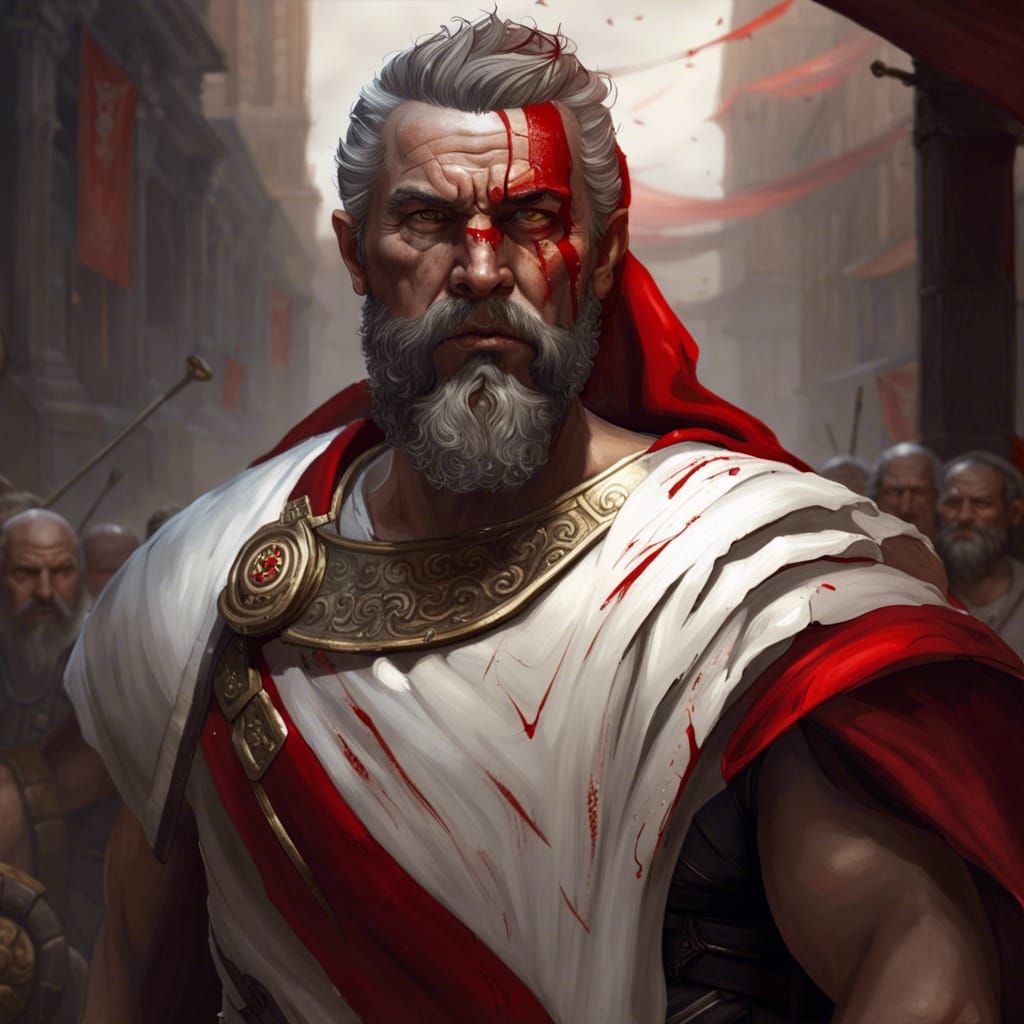 Warrior Roman Senator in Hyperdetailed Digital Art
