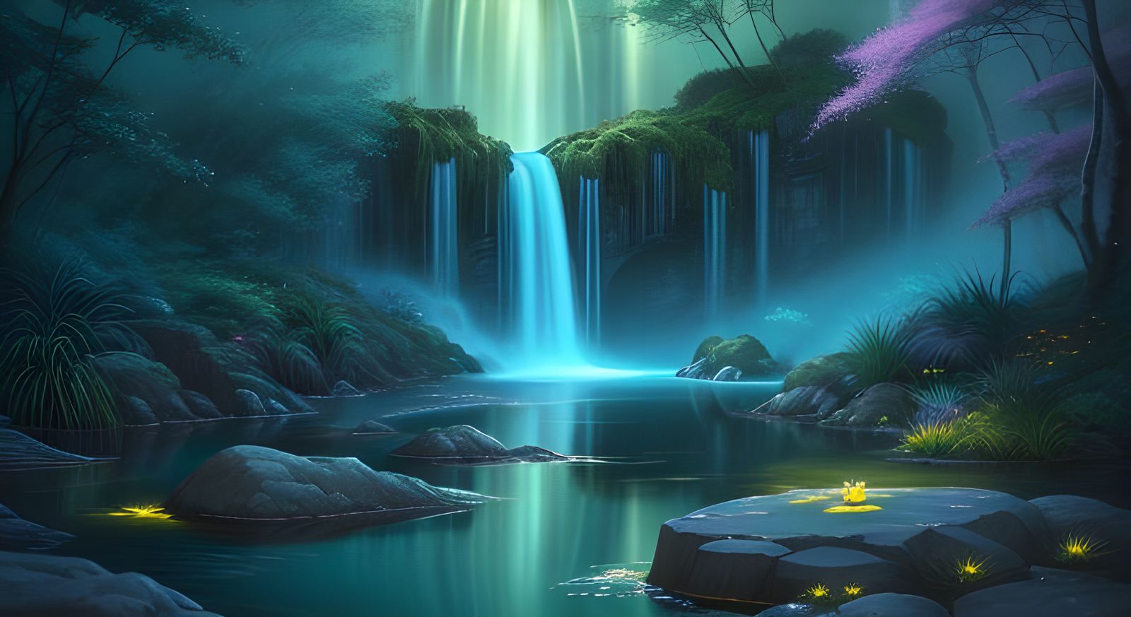 Surreal Mountain Paradise at Twilight