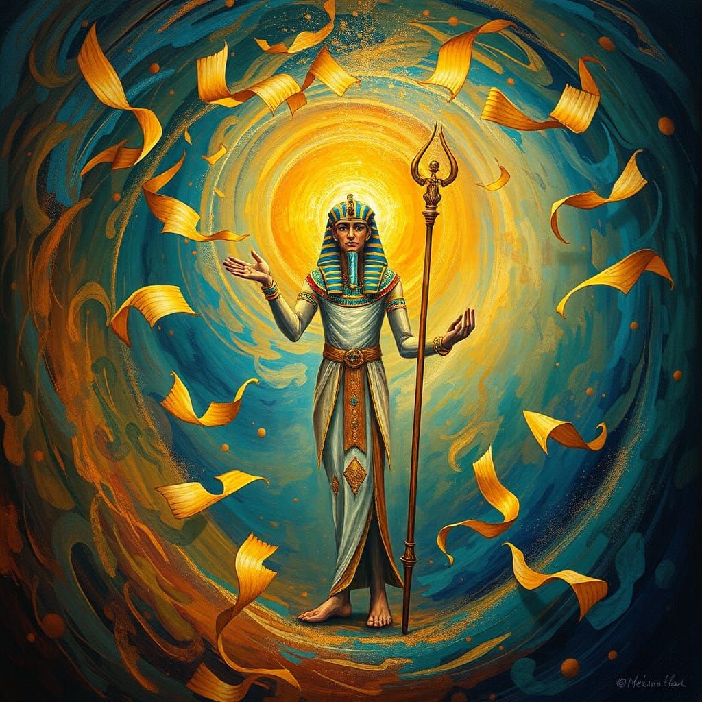 Thoth: Egyptian God of Wisdom in Klimt-Inspired Art