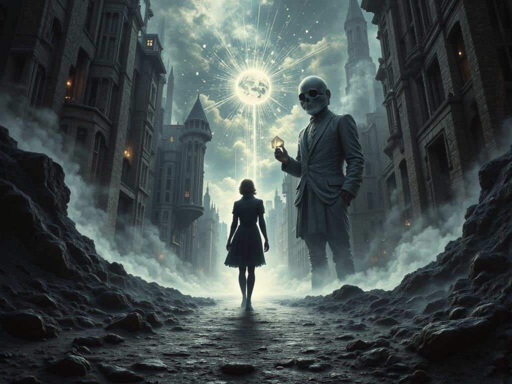 Interdimensional Figure Reaching into Another World