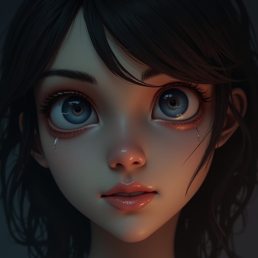 Emotional Portrait with Deep Soulful Eyes