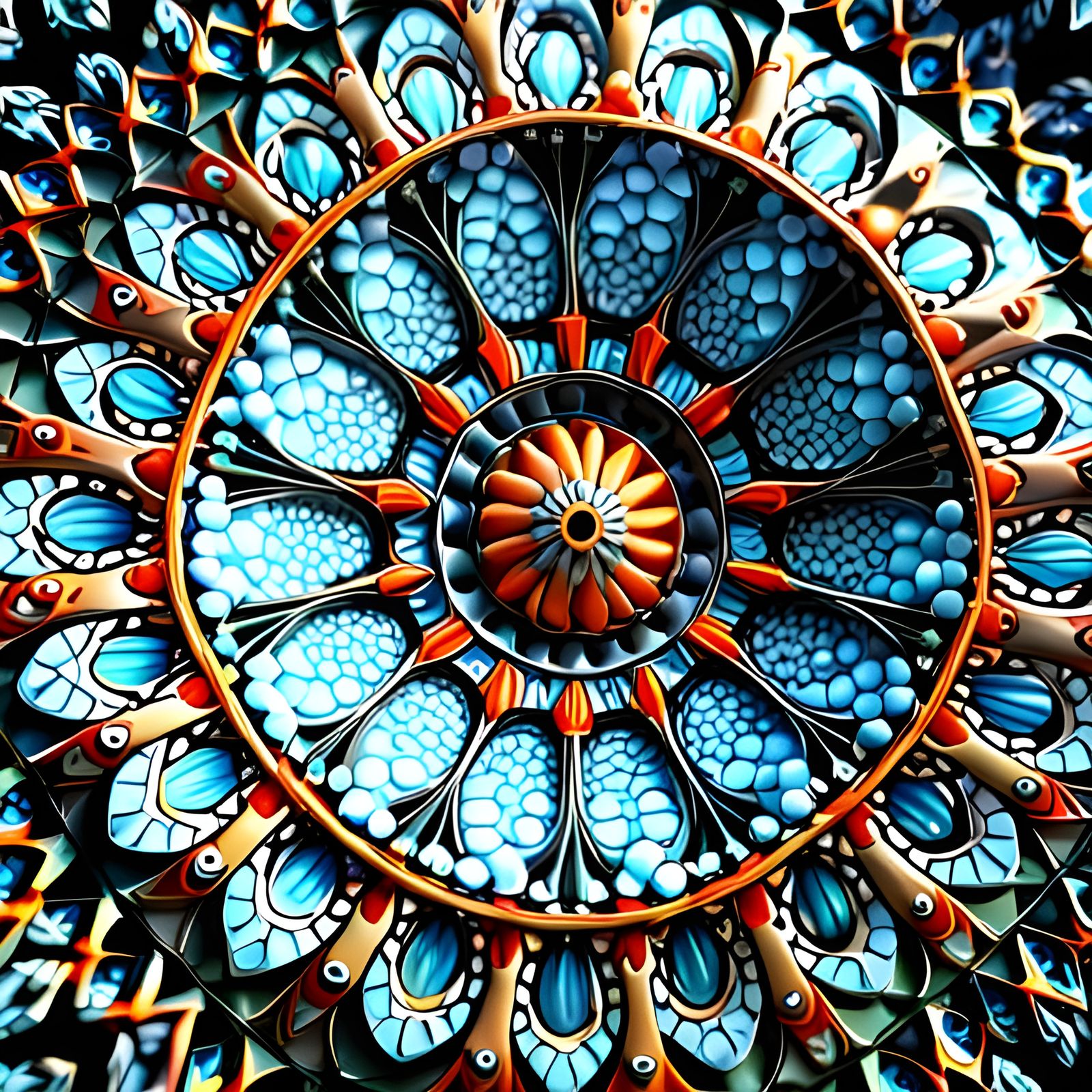 Vibrant 3D Kaleidoscope Render in Octane Style