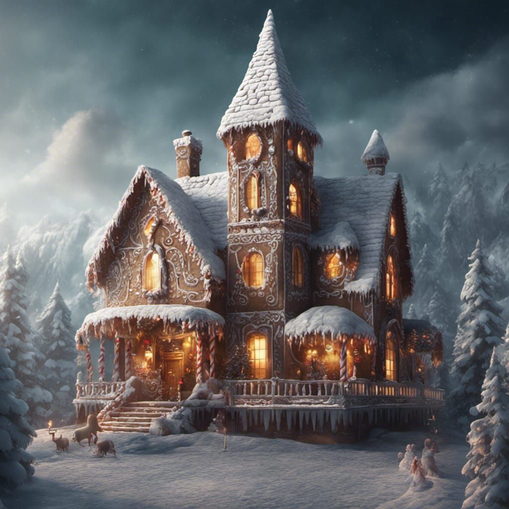 Stunning Gingerbread House: Digital Matte Painting