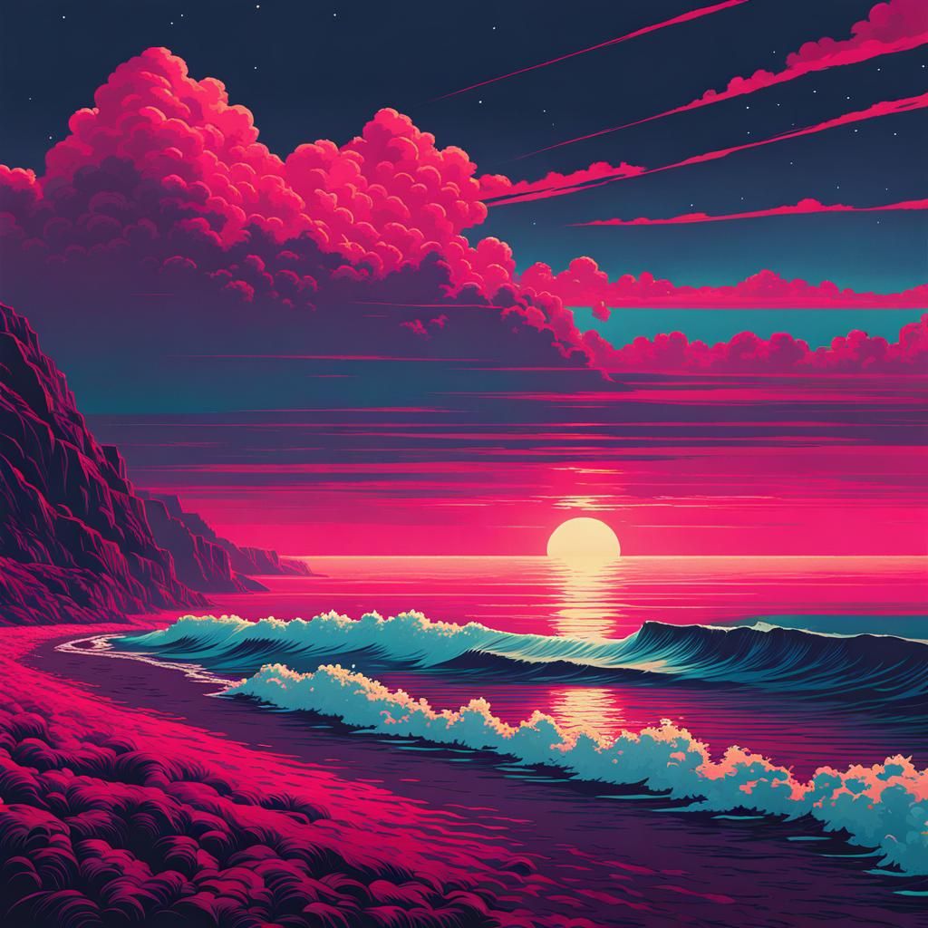 Nuckelavee on Sparkling Coast in Digital Art