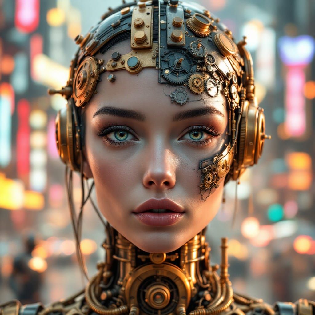 Steampunk Cyborg III: A Futuristic Beauty