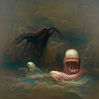 Horrifying Mimic in Gothic Horror Style
