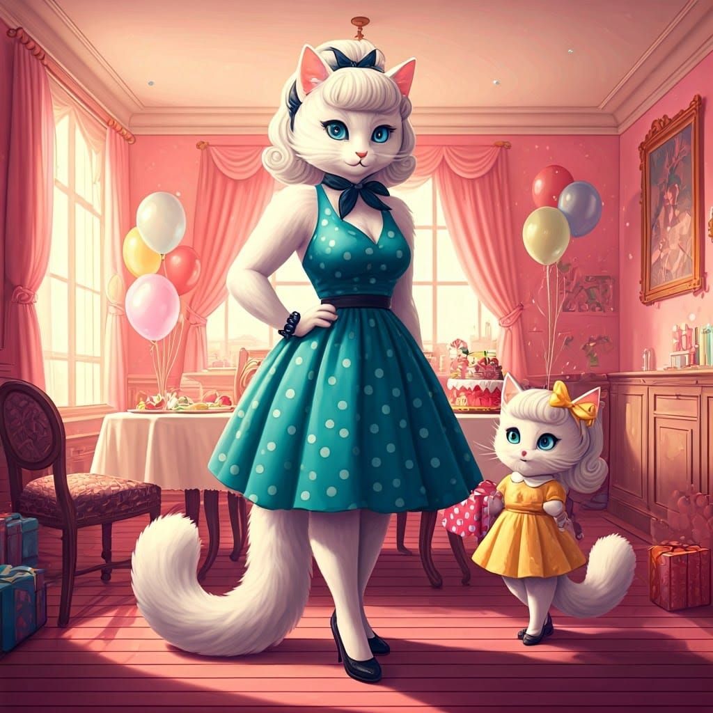 Animated Cat in 50's Diner, Manga Scan Art