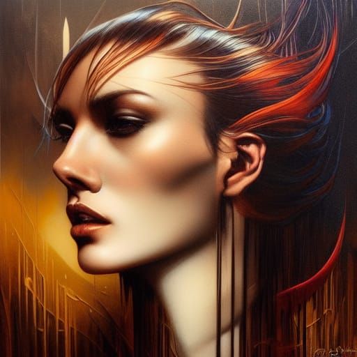Ethereal Profile Portrait in Surreal Style