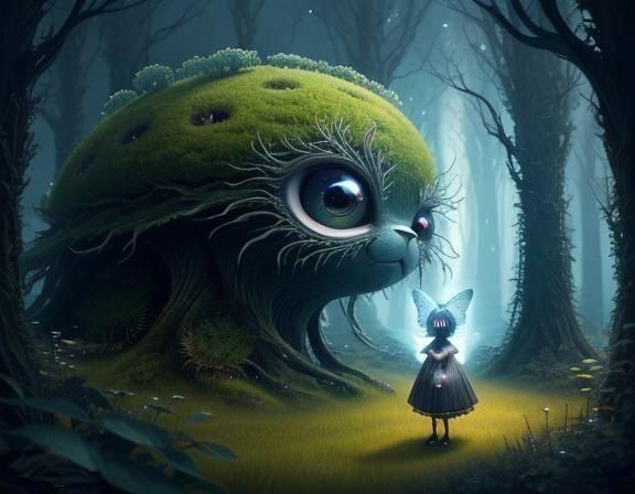 Cute Hybrid Creature in a Surreal Dreamscape