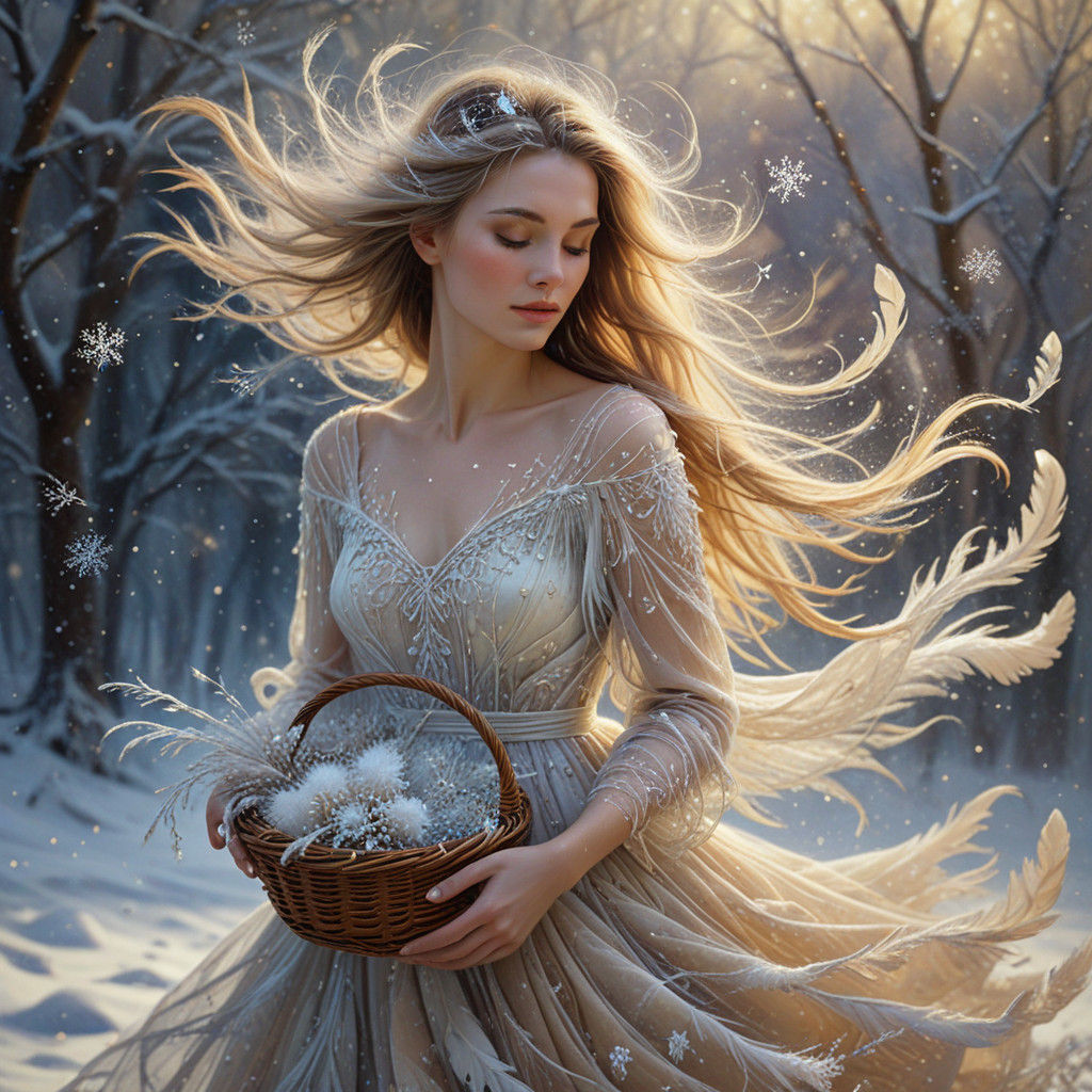 Ethereal Snowflake Fantasy Portrait