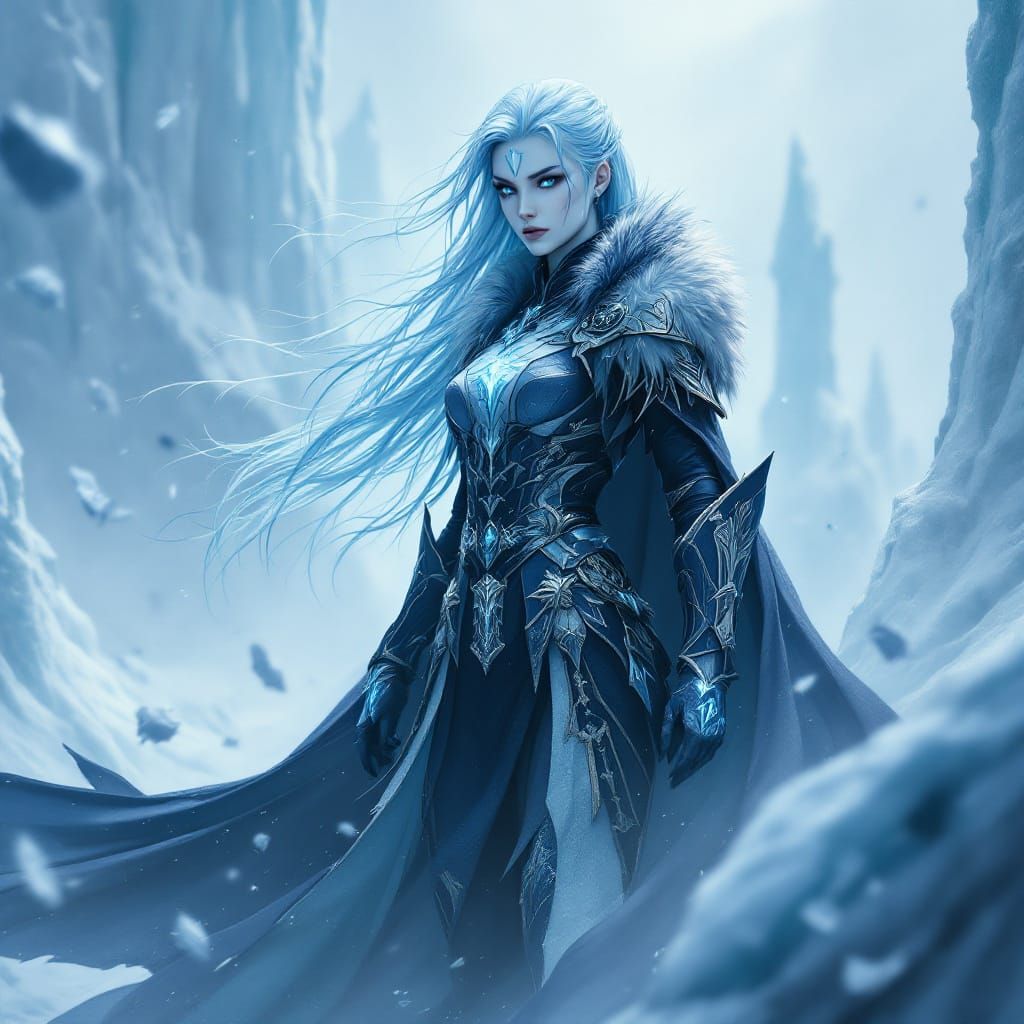 Ice Queen General on Frozen Battlefield