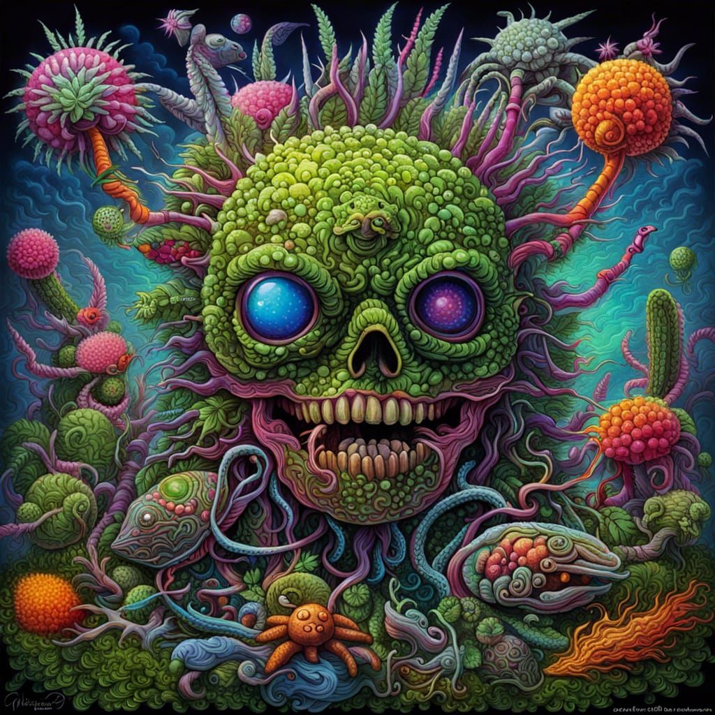 Surreal 8-bit Omega Weed Yuppers Artwork