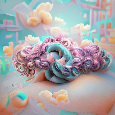 Beautiful Pastel Curls 3D Render