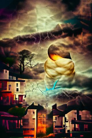 Backlit Storm Photoillustration: Approaching Weather