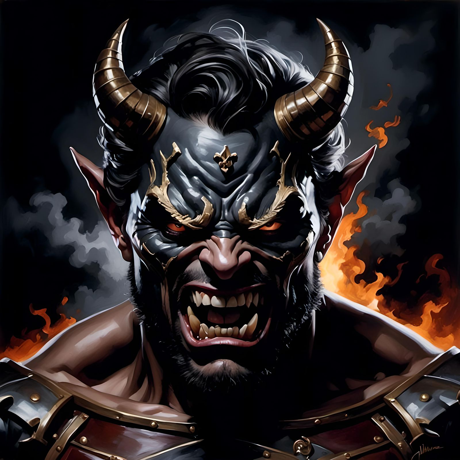 Angry Black Demon Generated by AI