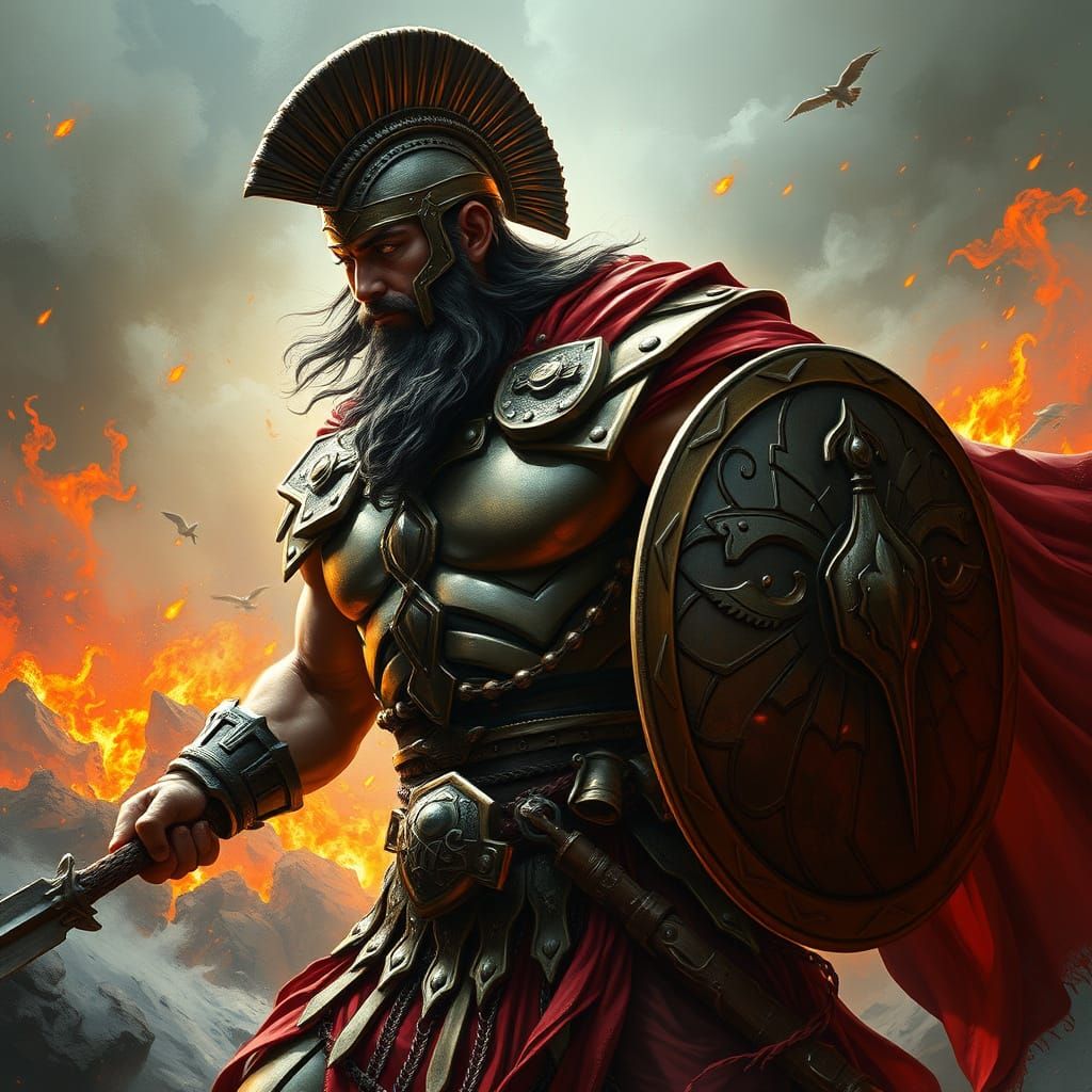 Warrior Ares in Damaged Armor