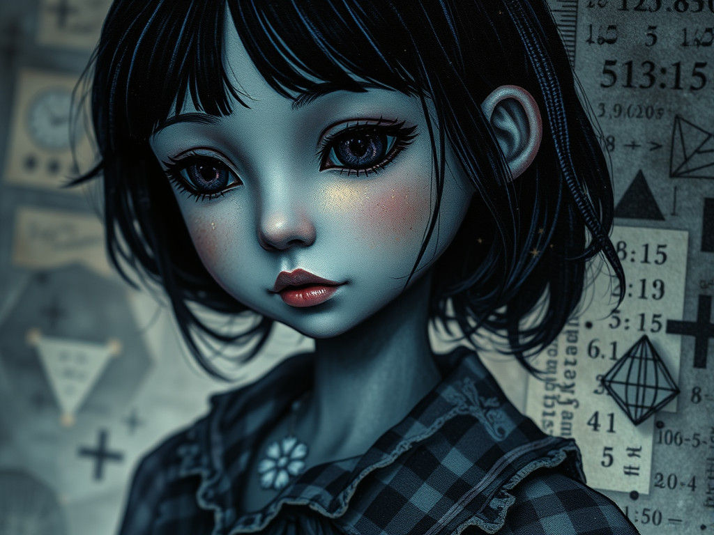 Dark Surrealism Doll with Cosmic Elements