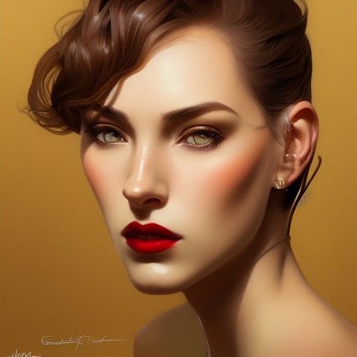 Beautiful Woman Portrait in Hyperdetailed Style