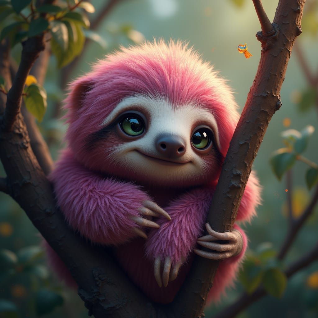 Fantasy Sloth Portrait in Detailed Matte Painting Style
