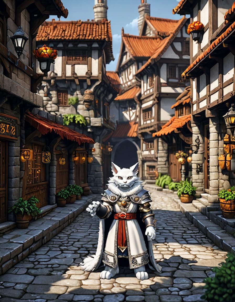 Sorcerer Cat Furry in 16-bit Pixel Art Style