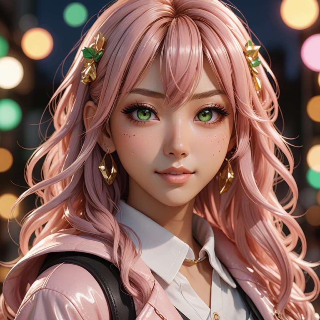 Anime-Inspired Gyaru Goddess in Pastel Paradise