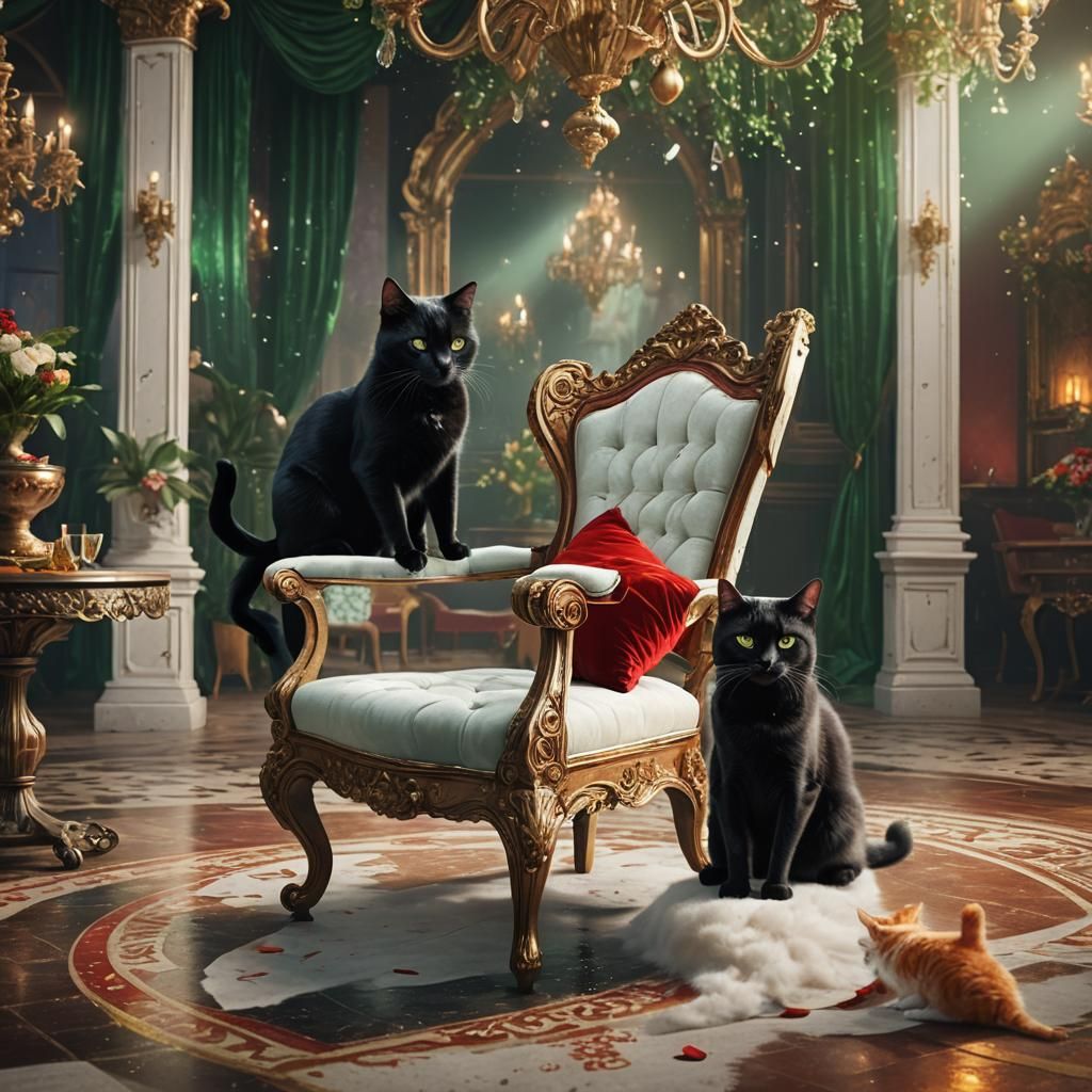 Cats at Prom in Detailed Fantasy Art