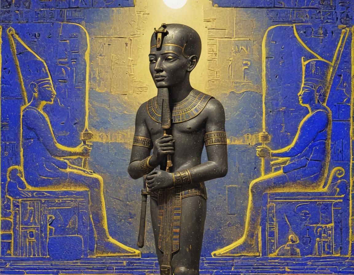 Realistic 3D Render of Egyptian God Ptah