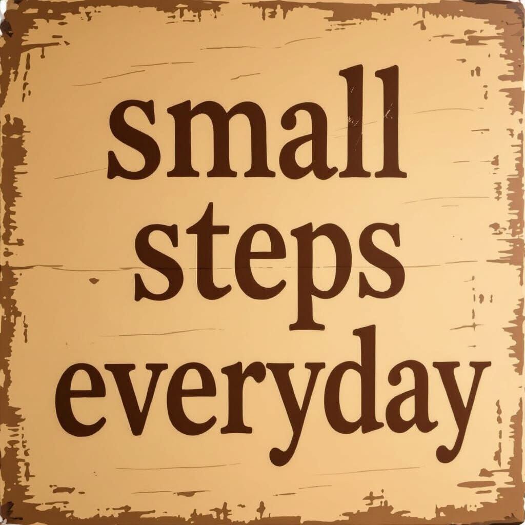 Small Steps Everyday Sign in Earthy Brown