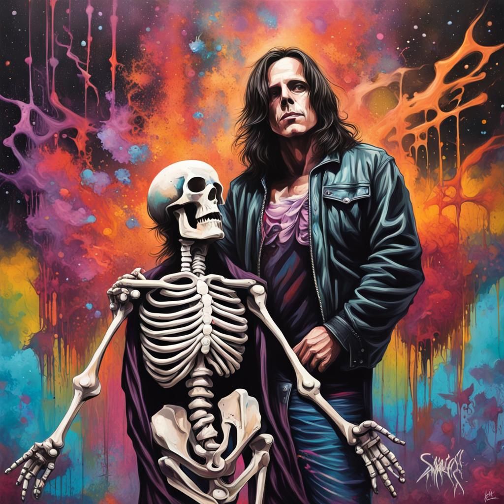 Glen Danzig and Skeleton Jesus Christ,  on the edge of the universe