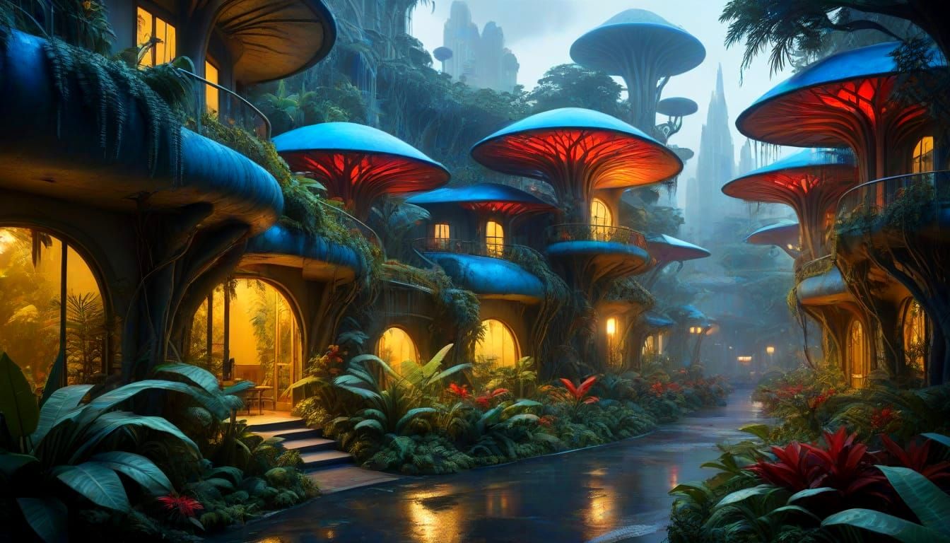 Ethereal Jungle Metropolis Unveils Futuristic Harmony