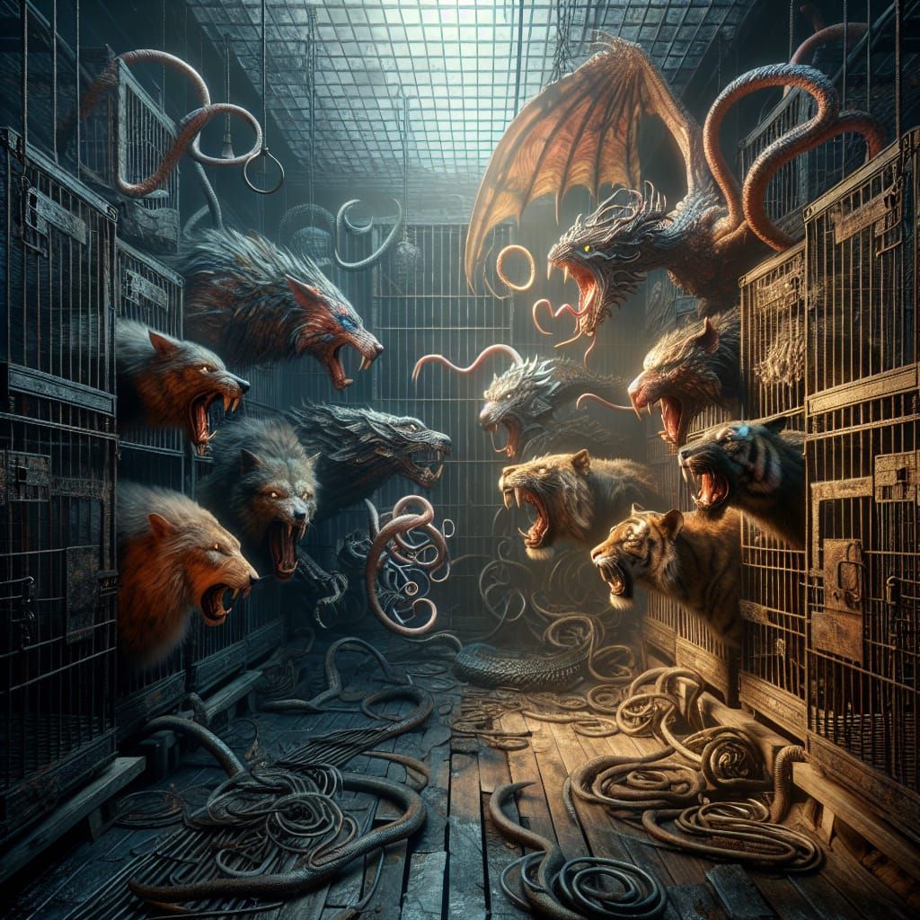 Haunting Scene in a Decrepit Kennel