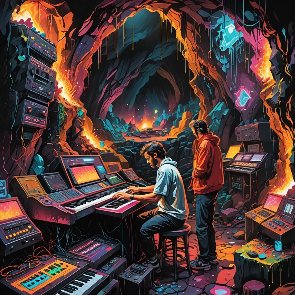 Pete Lazegla's Hellish Synthesizer Performance: Graffiti Art