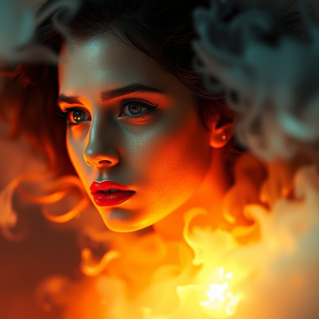 Ethereal Ghost Woman in Hyperrealistic Portrait