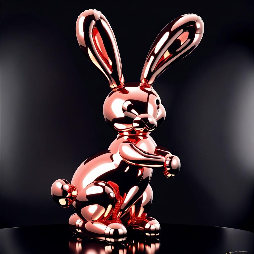 Red Metallic Balloon Rabbit Sculpture